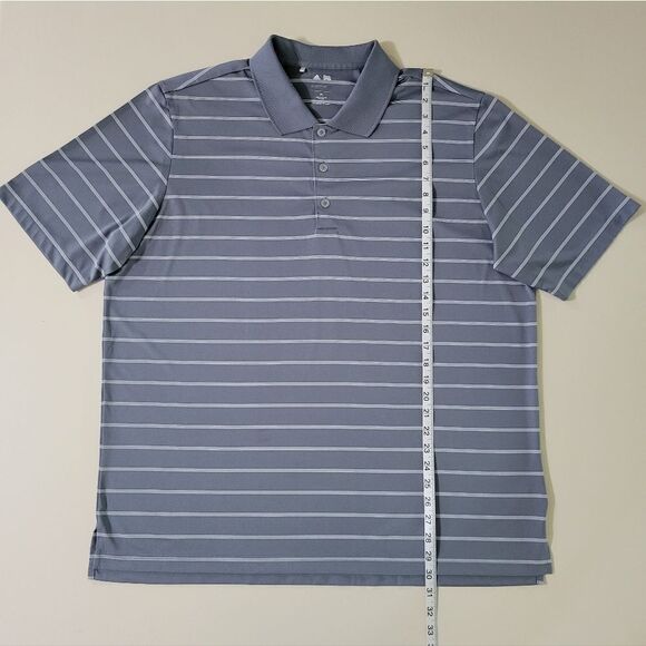 Adidas Golf Men's Classic Gray Stripe Polo Shirt Top   - Picture 4 of 11